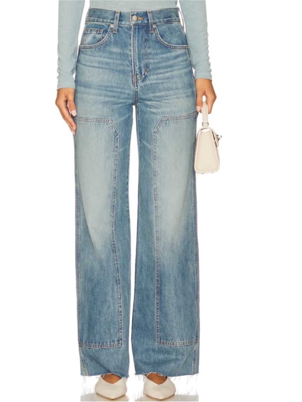 Veronica Beard Taylor High-Rise Wide-Leg Jeans